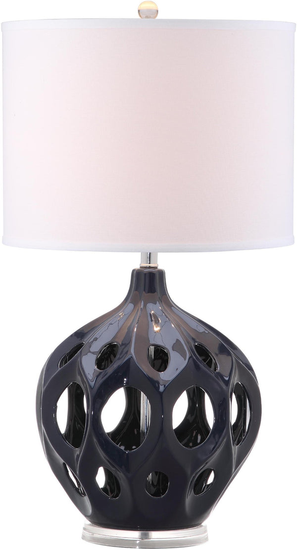Safavieh REGINA Table Lamp - Elegant Ceramic Design for Modern Interiors and Ambient Lighting Solutions Navy LIT4040B