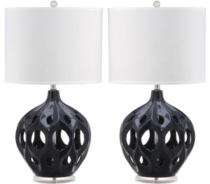 Safavieh REGINA Table Lamp - Elegant Ceramic Design for Modern Interiors and Ambient Lighting Solutions Navy LIT4040B