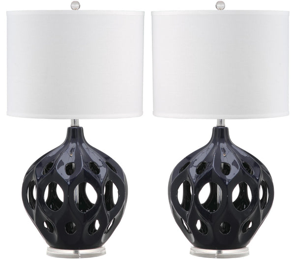 Safavieh REGINA Table Lamp - Elegant Ceramic Design for Modern Interiors and Ambient Lighting Solutions Navy LIT4040B