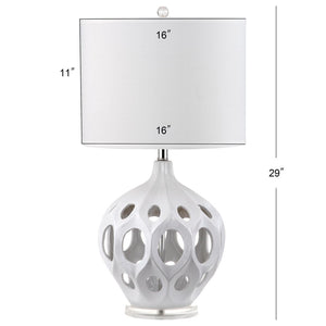 Safavieh REGINA Table Lamp - Elegant Ceramic Design for Modern Interiors and Ambient Lighting Solutions White LIT4040C