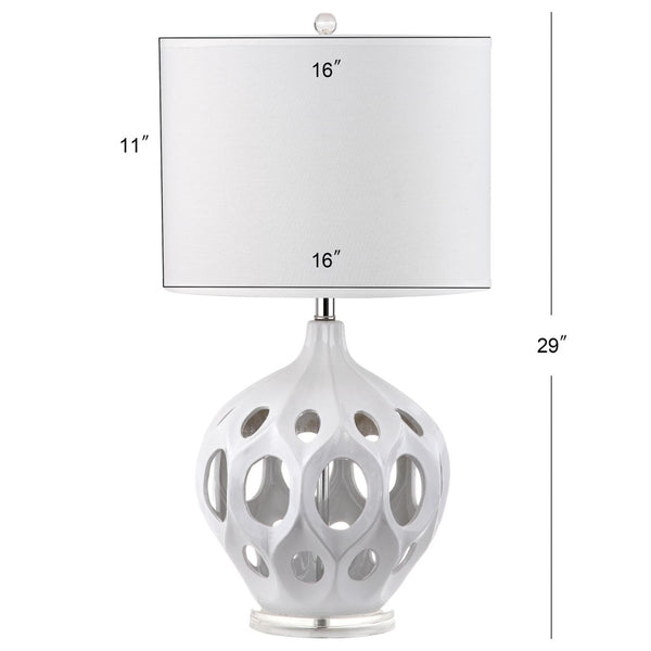 Safavieh REGINA Table Lamp - Elegant Ceramic Design for Modern Interiors and Ambient Lighting Solutions White LIT4040C