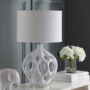 Safavieh REGINA Table Lamp - Elegant Ceramic Design for Modern Interiors and Ambient Lighting Solutions White LIT4040C