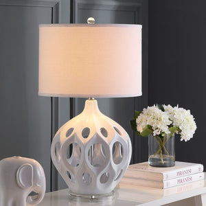 Safavieh REGINA Table Lamp - Elegant Ceramic Design for Modern Interiors and Ambient Lighting Solutions White LIT4040C
