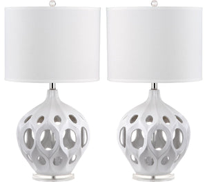 Safavieh REGINA Table Lamp - Elegant Ceramic Design for Modern Interiors and Ambient Lighting Solutions White LIT4040C