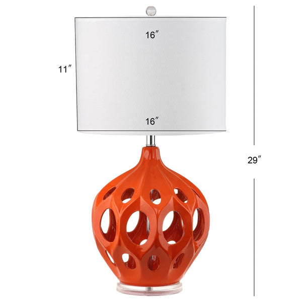 Safavieh REGINA Table Lamp - Elegant Ceramic Design for Modern Interiors and Ambient Lighting Solutions Orange LIT4040E
