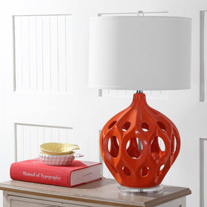 Safavieh REGINA Table Lamp - Elegant Ceramic Design for Modern Interiors and Ambient Lighting Solutions Orange LIT4040E