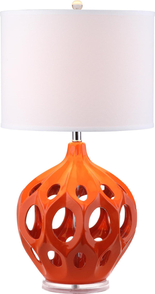 Safavieh REGINA Table Lamp - Elegant Ceramic Design for Modern Interiors and Ambient Lighting Solutions Orange LIT4040E