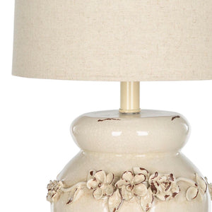 Safavieh CERAMIC Table Lamps - Elegant Nature Linen Shade for Warm Glow in Modern & Classic Interiors LIT4043A-SET2