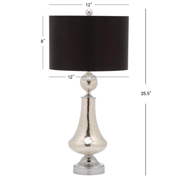 Safavieh CLEAR Crackle Glass Table Lamps - Artisanal Accent Lighting for Living Spaces and Bedrooms Mercury LIT4047B-SET2