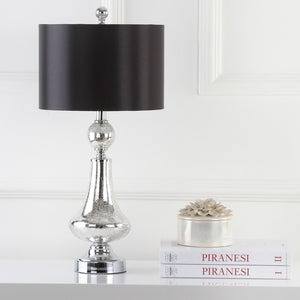 Safavieh CLEAR Crackle Glass Table Lamps - Artisanal Accent Lighting for Living Spaces and Bedrooms Mercury LIT4047B-SET2