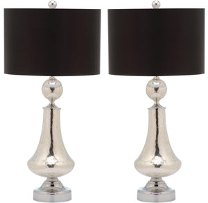Safavieh CLEAR Crackle Glass Table Lamps - Artisanal Accent Lighting for Living Spaces and Bedrooms Mercury LIT4047B-SET2