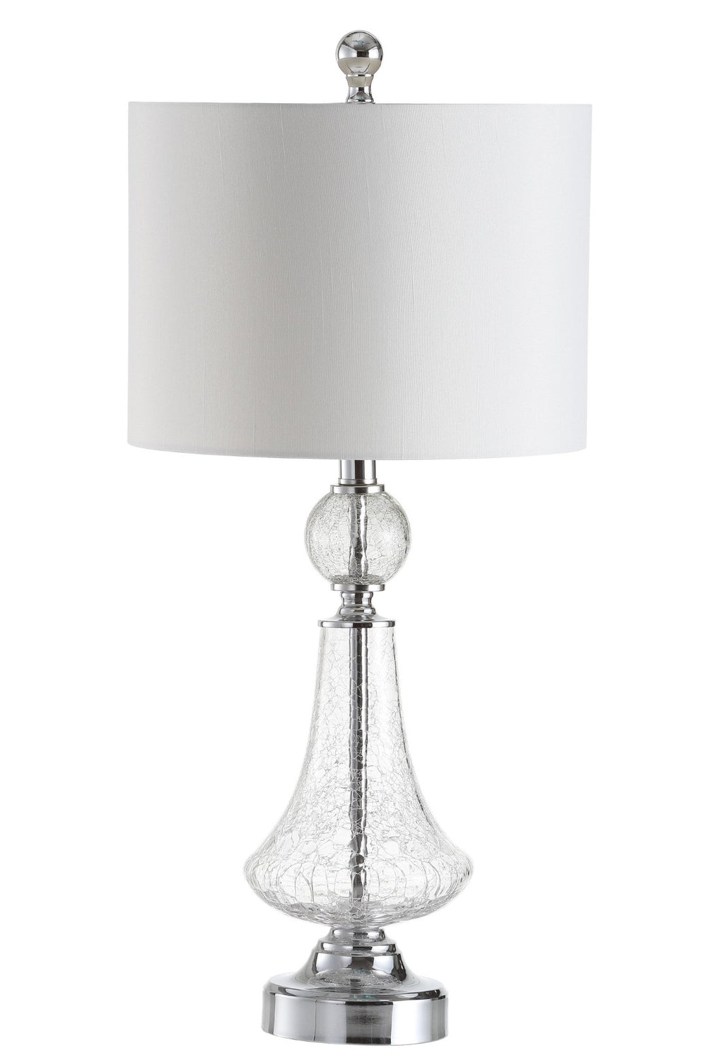 Safavieh CLEAR Crackle Glass Table Lamps - Artisanal Accent Lighting for Living Spaces and Bedrooms Clear / White LIT4047C-SET2