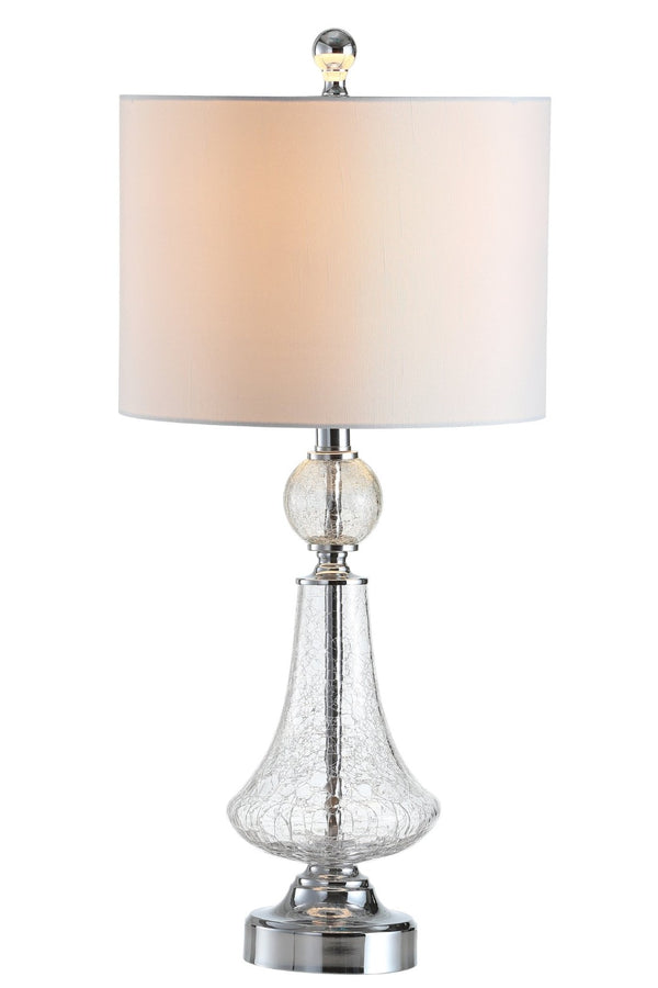 Safavieh CLEAR Crackle Glass Table Lamps - Artisanal Accent Lighting for Living Spaces and Bedrooms Clear / White LIT4047C-SET2