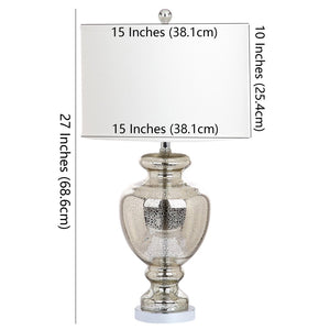 Safavieh MOROCCO, 28 Inch Mercury Glass & Metal Table Lamp Set of 2 with USB Port for Stylish Ambiance LIT4052E-SET2-U