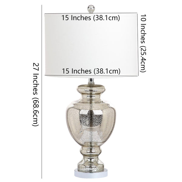 Safavieh MOROCCO, 28 Inch Mercury Glass & Metal Table Lamp Set of 2 with USB Port for Stylish Ambiance LIT4052E-SET2-U