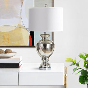 Safavieh MOROCCO, 28 Inch Mercury Glass & Metal Table Lamp Set of 2 with USB Port for Stylish Ambiance LIT4052E-SET2-U