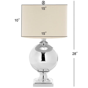 Safavieh ICOTT, 28-Inch Silver Glass Table Lamp – Elegant Lighting for Home Decor & Warm Ambiance Creation LIT4053A