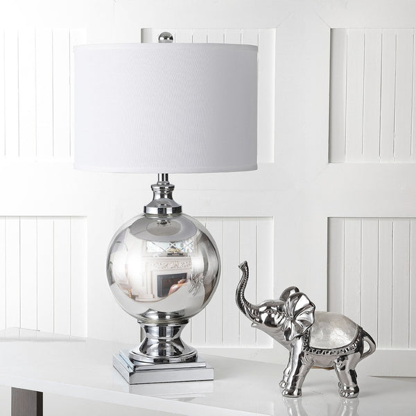 Safavieh ICOTT, 28-Inch Silver Glass Table Lamp – Elegant Lighting for Home Decor & Warm Ambiance Creation LIT4053A