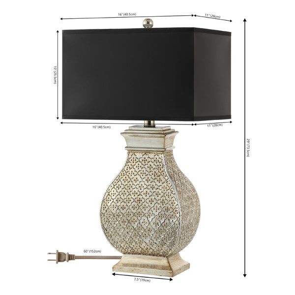 Safavieh MALAGA, Elegant 29-Inch Silver Champagne Table Lamp Set of 2 for Modern & Classic Interiors LIT4064A-SET2