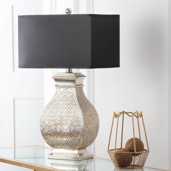 Safavieh MALAGA, Elegant 29-Inch Silver Champagne Table Lamp Set of 2 for Modern & Classic Interiors LIT4064A-SET2