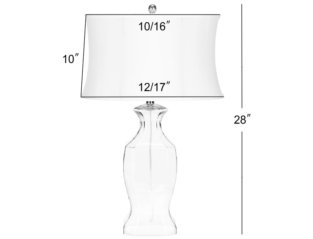 Safavieh WENDY, Elegant 28-Inch Clear Glass Table Lamp Set of 2 – Modern Minimalist Design for Any Space LIT4068A-SET2