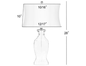 Safavieh WENDY, Elegant 28-Inch Clear Glass Table Lamp Set of 2 – Modern Minimalist Design for Any Space LIT4068A-SET2