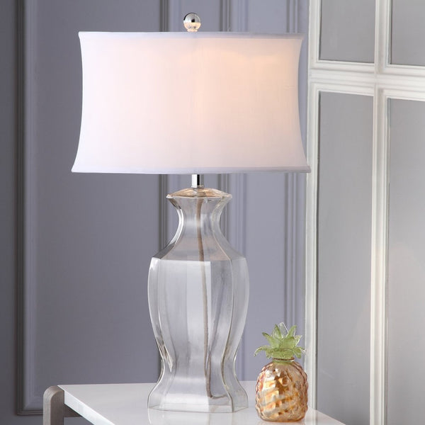 Safavieh WENDY, Elegant 28-Inch Clear Glass Table Lamp Set of 2 – Modern Minimalist Design for Any Space LIT4068A-SET2