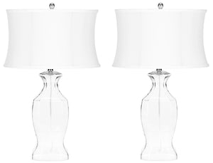 Safavieh WENDY, Elegant 28-Inch Clear Glass Table Lamp Set of 2 – Modern Minimalist Design for Any Space LIT4068A-SET2