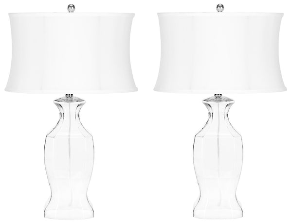 Safavieh WENDY, Elegant 28-Inch Clear Glass Table Lamp Set of 2 – Modern Minimalist Design for Any Space LIT4068A-SET2