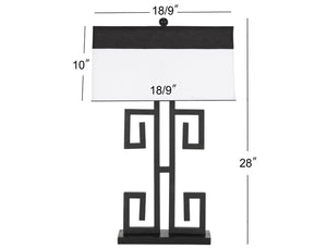 Safavieh BLACK Metal Table Lamps with Chic Black & Cream Shades for Modern Home Decor & Warm Ambiance LIT4071A-SET2