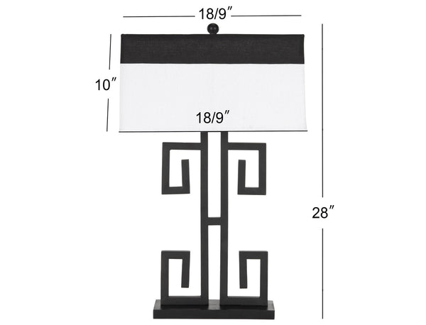 Safavieh BLACK Metal Table Lamps with Chic Black & Cream Shades for Modern Home Decor & Warm Ambiance LIT4071A-SET2