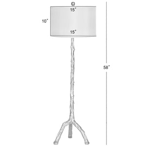 Safavieh SILVER Branch Floor Lamp - 58-Inch Sculptural Silver Resin Light for Modern Living Spaces & Offices LIT4075B