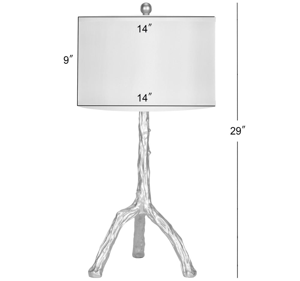 Safavieh SILVER Branch Table Lamps – Elegant Sculptural Design with Crisp White Shades for Ambient Illumination LIT4076B-SET2