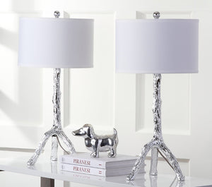 Safavieh SILVER Branch Table Lamps – Elegant Sculptural Design with Crisp White Shades for Ambient Illumination LIT4076B-SET2