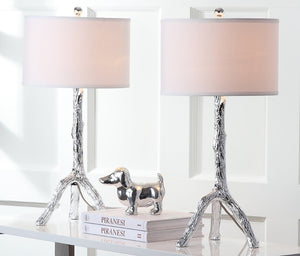 Safavieh SILVER Branch Table Lamps – Elegant Sculptural Design with Crisp White Shades for Ambient Illumination LIT4076B-SET2