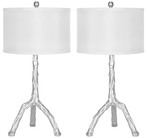 Safavieh SILVER Branch Table Lamps – Elegant Sculptural Design with Crisp White Shades for Ambient Illumination LIT4076B-SET2