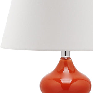 Safavieh EVA Table Lamp: Modern Glass Base with Cream Linen Shade for Stylish Ambient Lighting in Any Room Orange LIT4086D-SET2