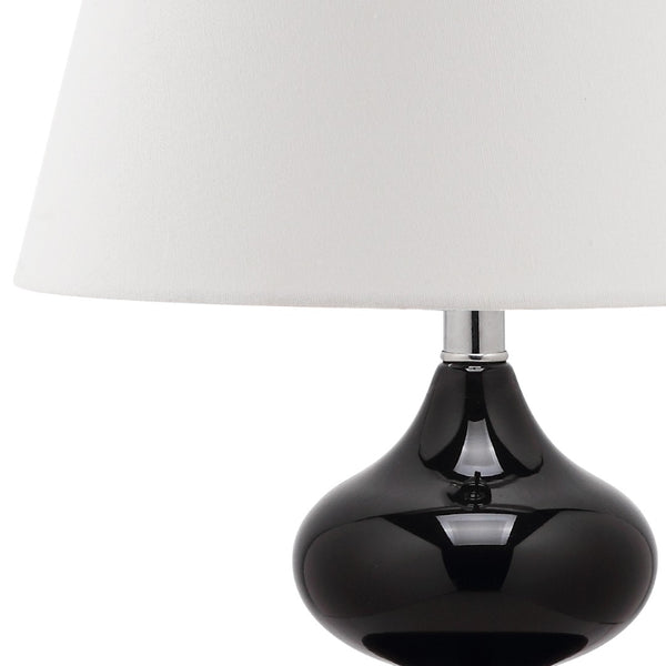 Safavieh EVA Table Lamp: Modern Glass Base with Cream Linen Shade for Stylish Ambient Lighting in Any Room Black LIT4086J-SET2