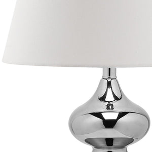 Safavieh EVA Table Lamp: Modern Glass Base with Cream Linen Shade for Stylish Ambient Lighting in Any Room Silver LIT4086M-SET2