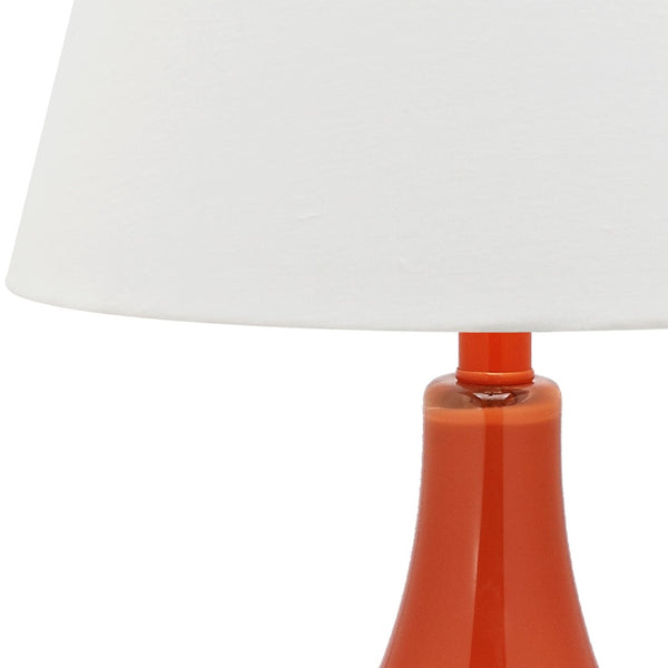 Safavieh 26" Elegant Glass and Metal Table Lamp with Linen Shade for Modern Home Décor and Ambient Lighting Orange LIT4087D-SET2