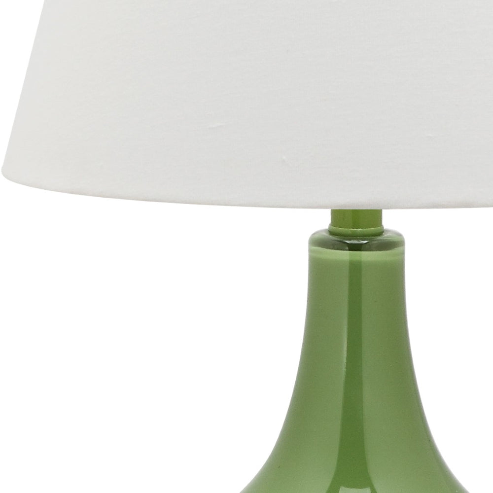 Safavieh 26" Elegant Glass and Metal Table Lamp with Linen Shade for Modern Home Décor and Ambient Lighting Green LIT4087G-SET2