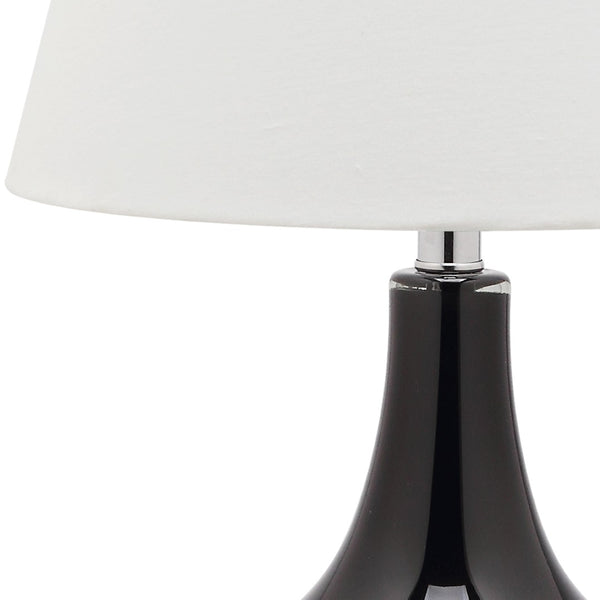 Safavieh 26" Elegant Glass and Metal Table Lamp with Linen Shade for Modern Home Décor and Ambient Lighting Black LIT4087J-SET2