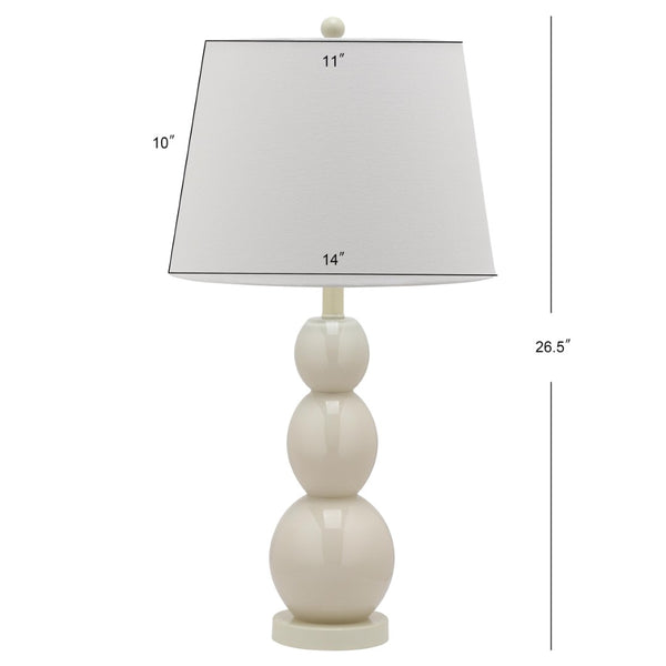 Safavieh 26" Elegant Glass and Metal Table Lamp with Cream Linen Shade - Perfect for Living Rooms and Offices Light Grey LIT4089F-SET2