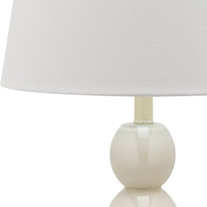 Safavieh 26" Elegant Glass and Metal Table Lamp with Cream Linen Shade - Perfect for Living Rooms and Offices Light Grey LIT4089F-SET2