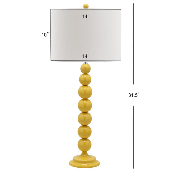 Safavieh 31.5" Yellow Metal Ball Lamp - Modern Cream Shade for Stylish Ambiance in Any Room Decor LIT4090H-SET2
