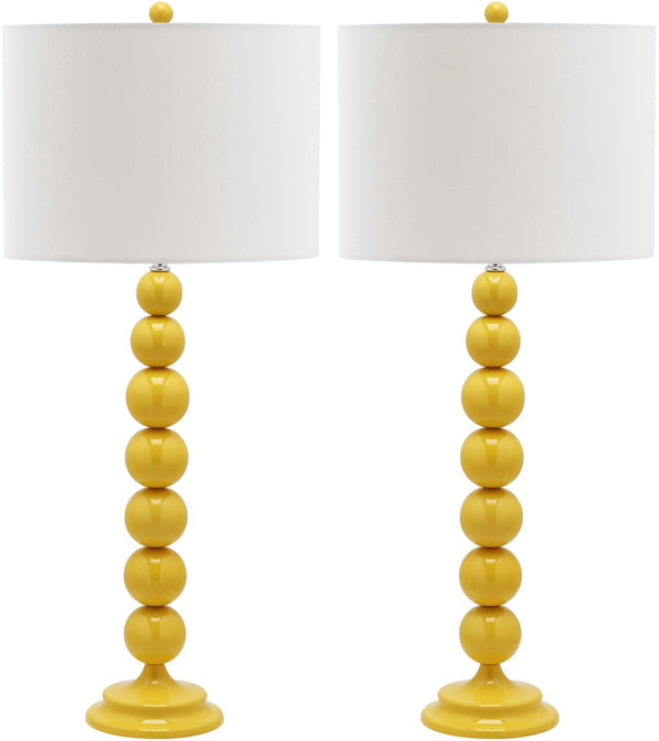 Safavieh 31.5" Yellow Metal Ball Lamp - Modern Cream Shade for Stylish Ambiance in Any Room Decor LIT4090H-SET2