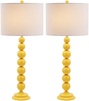 Safavieh 31.5" Yellow Metal Ball Lamp - Modern Cream Shade for Stylish Ambiance in Any Room Decor LIT4090H-SET2
