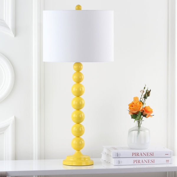 Safavieh 31.5" Yellow Metal Ball Lamp - Modern Cream Shade for Stylish Ambiance in Any Room Decor LIT4090H-SET2