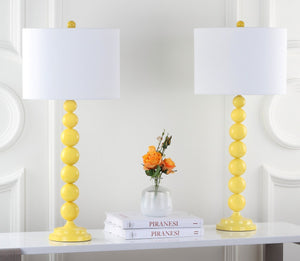 Safavieh 31.5" Yellow Metal Ball Lamp - Modern Cream Shade for Stylish Ambiance in Any Room Decor LIT4090H-SET2