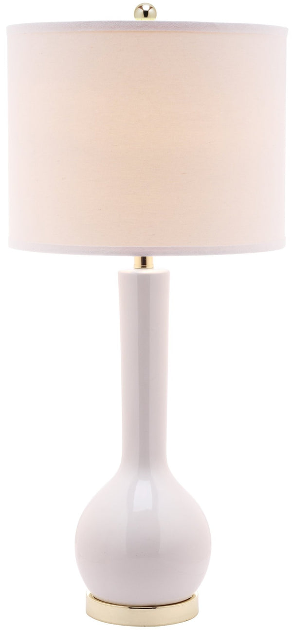Safavieh MAE Long Neck Ceramic Lamp - Elegant Modern Accent for Warm Ambiance in Any Home or Office Space White LIT4091A-SET2
